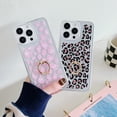 thumbnail image 2 of Allytech Clear Case for iPhone 13 Pro, Stylish Pattern Diamond Ring Holder Kickstand Soft TPU Shockproof Slim Lightweight Case for iPhone 13 Pro - Black/White Leopard Print, 2 of 9