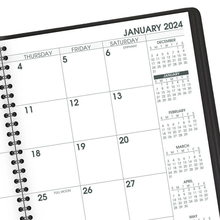 AT-A-GLANCE Large Print 2024 Monthly Planner Black Medium 7 x 8 34 - Monthly  - Walmart.com