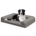 thumbnail image 1 of Costway Orthopedic Dog Bed Medium Small Dogs with 3-Side Bolster Non-Slip Bottom Zippers Grey, 1 of 9