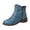 Blue, variant on Coarse Heel Casual Round Toe Foreign Trade Women's Boots With Low Heel And Side Zipper Short Boots