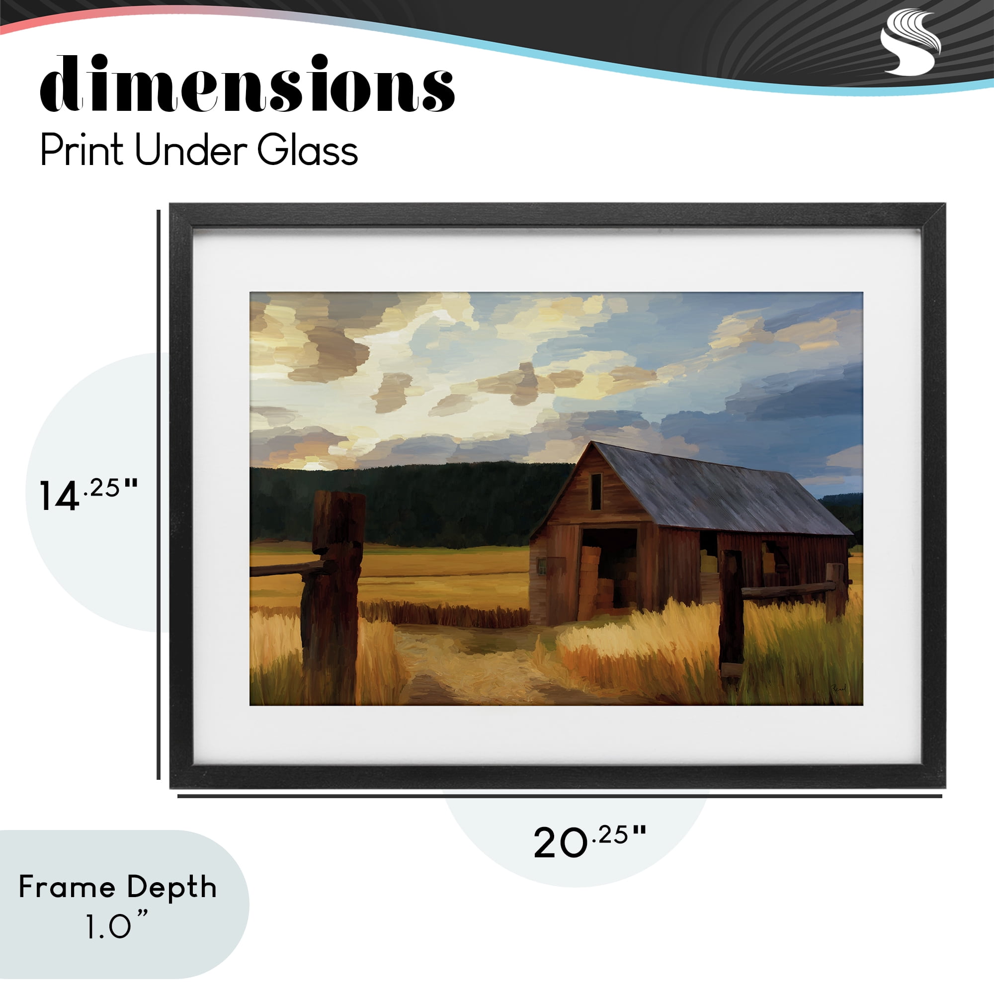 Stupell Industries Harvest Time Autumn Barn Black Framed Print Under Glass, design by Renel Peters