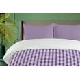 thumbnail image 4 of Ambesonne Ethnic Duvet Cover Set, Purple Tone Geometric Grid, 2-Calking, Dark Purple Mauve, 4 of 7