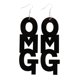 thumbnail image 2 of Acrylic Large OMG Letters Dangle Drop Earring Hip Hop Accesorio Niñas Negro Yuyangstore Pendiente colgante, 2 of 6