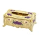 thumbnail image 1 of Caja de pañuelos estilo europeo con tapa, soporte para papel, servilletero, organizador para el hogar Dorado Morado, 1 of 3