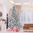 thumbnail image 3 of Costway 9ft Premium Snow Flocked Hinged Artificial Christmas Tree Unlit w/ Metal Stand, 3 of 8
