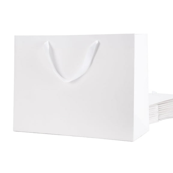 PACKHOME 12 Extra Large Gift Bags, White Gift Bags with Handles for All Occasions, 16x6x12 inches