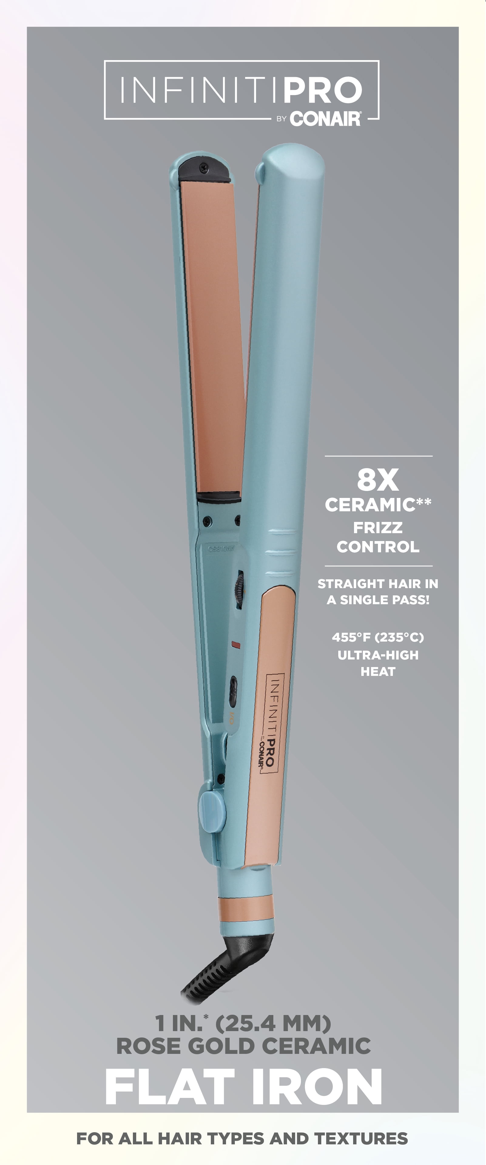 Fer à Lisser en Rose Doré de 1 po Infinitipro par Conair ® - cadeaux pour elle Fer à Lisser