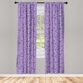thumbnail image 5 of Ambesonne Mauve Window Curtains, Abstract Fractal Circles, Each 28" W x 63" L, Violet White, 5 of 5