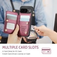 thumbnail image 6 of Allytechgroup Wallet Case for Google Pixel 9 / 9 Pro with Credit Card Holder, [RFID Blocking] [Camera Screen Protection] PU Leather Magnetic Clasp Kickstand Shockproof Protective Case, Winered, 6 of 10