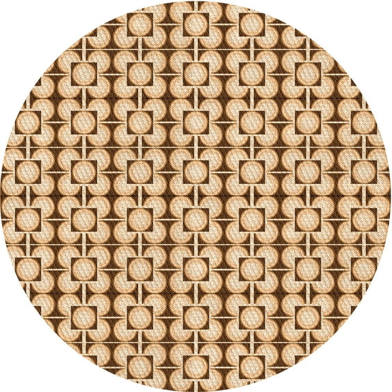 Ahgly Company Machine Washable Indoor Round Transitional Red Area Rugs, 3' Round