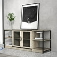 thumbnail image 2 of Leeten Industrial  Gray TV Stand for 65 70 inch TV, TV Cabinet with 2 Doors & Shelves, Living Room Media Console Table, Entertainment Center, 2 of 7