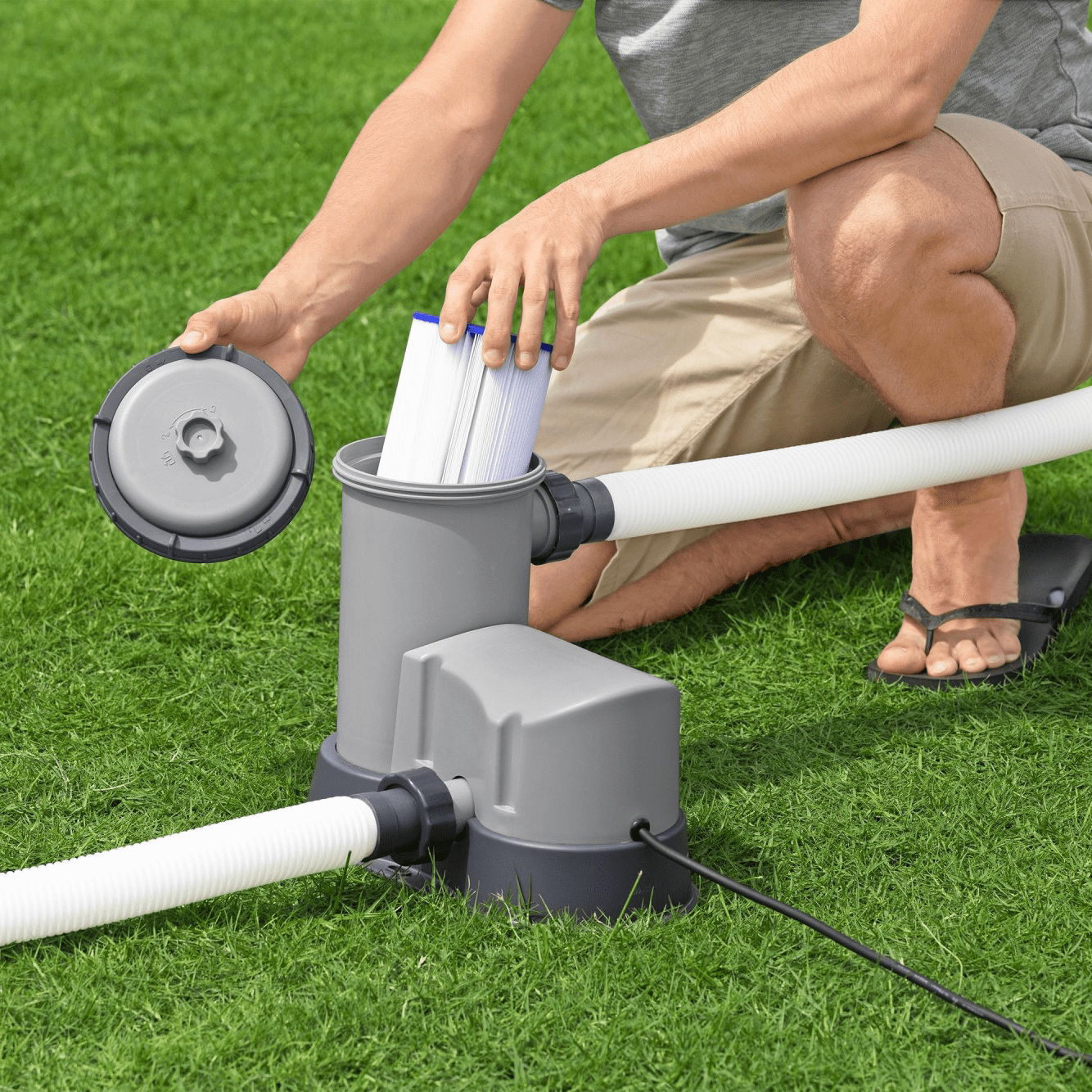 Bestway 58390E Flowclear 1500 GPH Filter Pump for Above Ground Pools