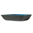 thumbnail image 4 of Rectangular Turquoise Blue Foil Glass Vessel Sink with Black Exterior, 4 of 9