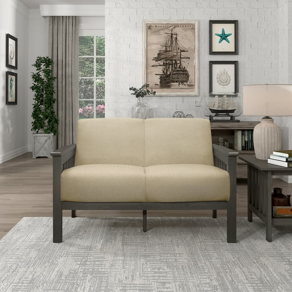 OakvillePark Acme Fabric Upholstered Living Room Loveseat, Light Brown