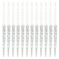 thumbnail image 4 of Christmas Glitter Icicle Decorations Hanging Ornaments 12Pcs Plastic Icicle Xmas Ornament for Holiday Party Wedding (White), 4 of 7