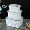 thumbnail image 1 of Contenedores de almacenamiento de verduras, drenables, apilables para almacenar productos, cajas de almacenamiento de alimentos para frutas y verduras frescas, 1 of 5