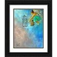 thumbnail image 1 of West, Ronald 15x18 Black Ornate Wood Framed with Double Matting Museum Art Print Titled - Angel and Birds II, 1 of 4