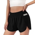thumbnail image 4 of Pantalones cortos deportivos de fitness para mujer, pantalones cortos para correr con cintura elástica, pantalones de fitness holgados antiluz, pantalones de yoga falsos de dos piezas, 4 of 5