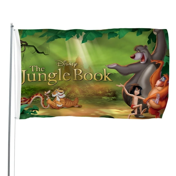 The Jungle Book-themed Printed Flag Perfect gift for fans, friends, and family members, and suitable for indoor and outdoor activities, party decorations.35.4"x59" (90cm×150cm)