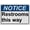 Warning Sign 3, variant on Weatherproof ANSI Restroom General Sign (Restrooms this way) 8 in" x 12 in" UV Resistant Indoor Outdoor Workplace Insdustrial Caution Danger Warning Sign