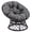 37"-Dark Grey Cuhsion, variant on LOGYAT Wicker Papasan Circle Chair, 360° Swivel Chair, 37" Living Room Chair, Indoor Outdoor Rattan Chair with Thick Cushion, Ideal for Teenagers,Grey Rattan with Black Cushion