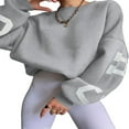 thumbnail image 2 of Sweat-shirts à Manches Longues Épaissis Lettre Femmes, 2 of 3