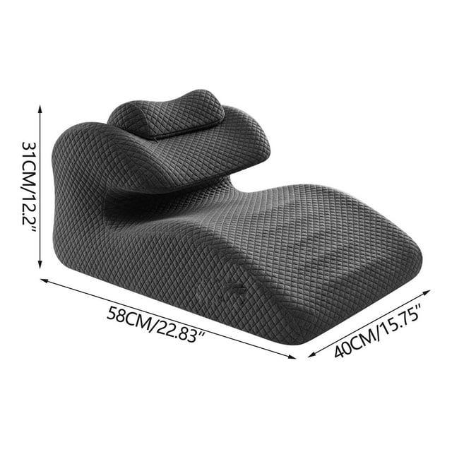 Oreiller Lombaire en Mousse Ventilée Gris Foncé Multifonction - Soutien contre le Reflux pour RGO et Repos Confortable