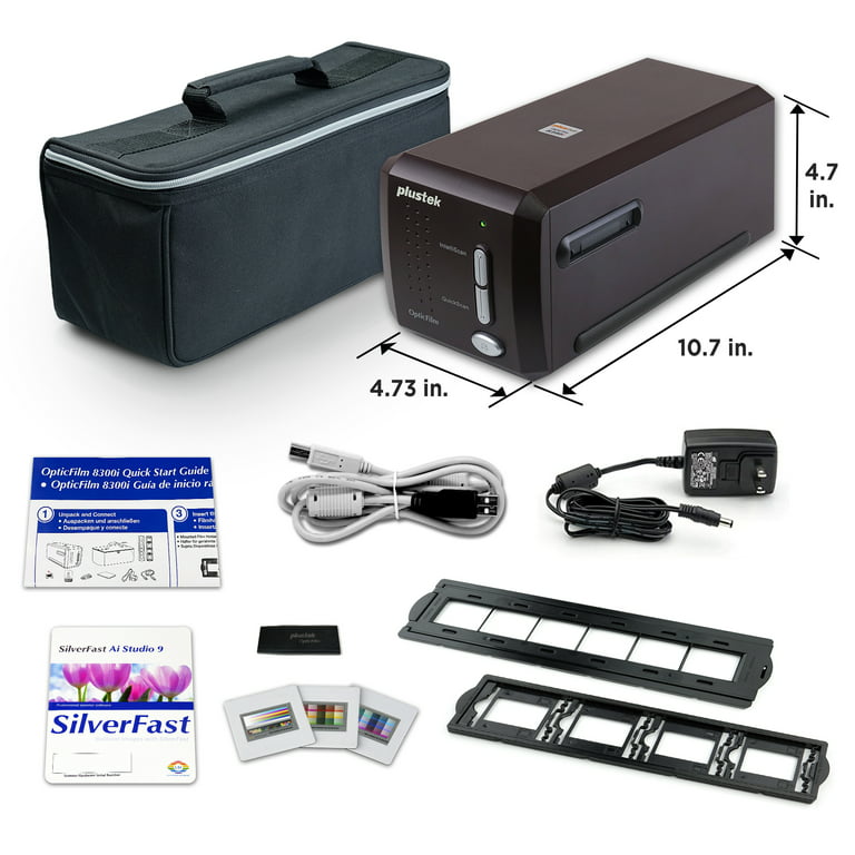 Plustek OpticFilm 8300i Ai Film Scanner - Converts 35mm & Slide into Digital, SilverFast Ai Studio 9 + Advanced IT8 Calibration Target (3 Slide) - Walmart.com