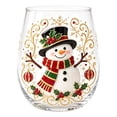 thumbnail image 2 of 2D Christmas Glass Cup, Festive Printed Holiday Drinkware with Santa Snowman Reindeer or Christmas Tree, Clear Glass for Winter Parties, Dinner Tables and Christmas Gifts, 2 of 8
