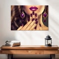thumbnail image 2 of Elephant Stock Purple Nails Wall Art - Horizontal Canvas Wall Art - Living Room Wall Decor - Fashion And Beauty Canvas - Purple And Beige Decor - 24" x 16", 2 of 8