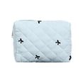 thumbnail image 1 of Cute Embroidered Bow Grid Laptop Tablet Portable Computer Battery Storage Organizer Pouch for Home Use, 1 of 4