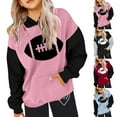 thumbnail image 6 of Kids Sweatsuit Sets 2 Piece Sweatshirt and Sweatpants Joggers Set Colorblock Hoodies Long Sleeve Pullover Oversize Trendy Graphic Letter Sweatshirt Toddler Sweatsuit for Girls 4-5 Years, 6 of 7