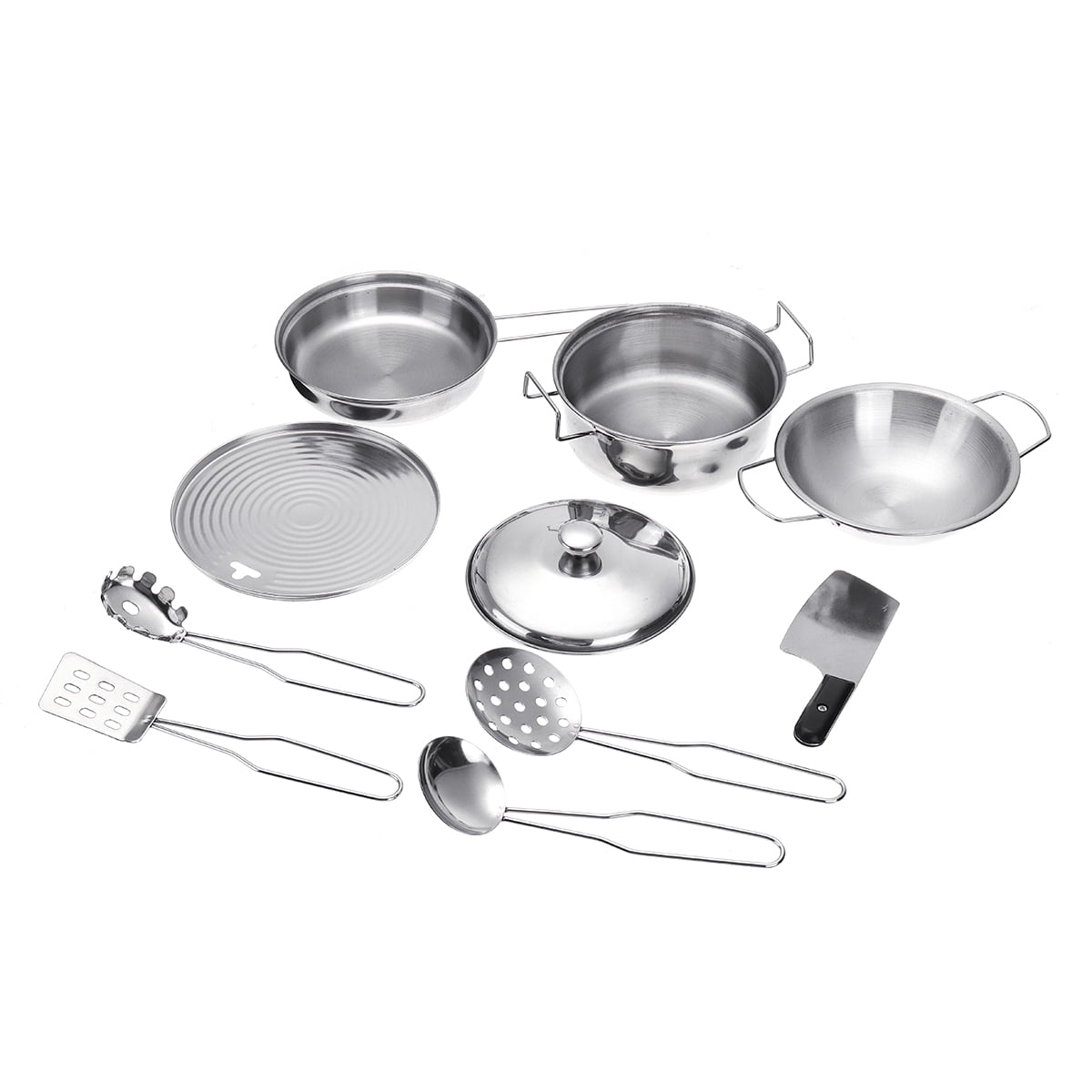 10pcs Stainless Steel Kitchen Toys Cookware Kitchen Cooking Set Pots Pans Toy For Children Play House Toys Simulation Kitchen Utensils Educational Toys Walmart Canada