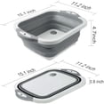 thumbnail image 2 of Collapsible Washing Up Bowl, Multi Function Bowl Drying Rack, Portable Cutting Board, Retractable Drain Washing Basket Basin Vegetable Fruit Tray for for Camping, Picnic, Kitchen, 2 of 7