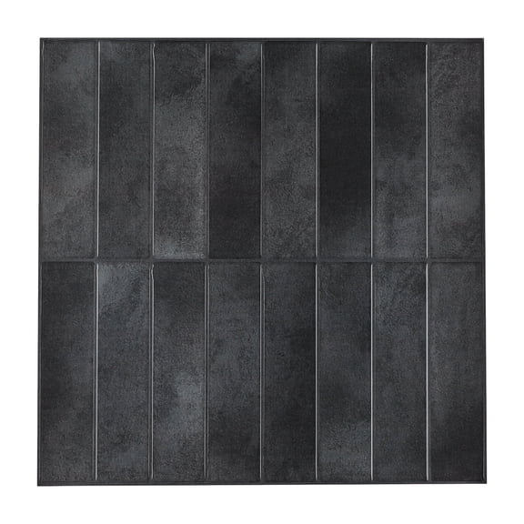 10 Sheets Black Peel and Stick Backsplash - 12" x 12" 3D Self Adhesive Peel and Stick Subway Tile for Kitchen Bathroom