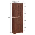 thumbnail image 3 of Tcbosik 8-Door Tall Cabinet with 4 Individual Storage Compartments, 72.4"H Modern MDF Storage Tower for Small Apartments, Kitchens, Garages & Bathrooms, Walnut, 3 of 9
