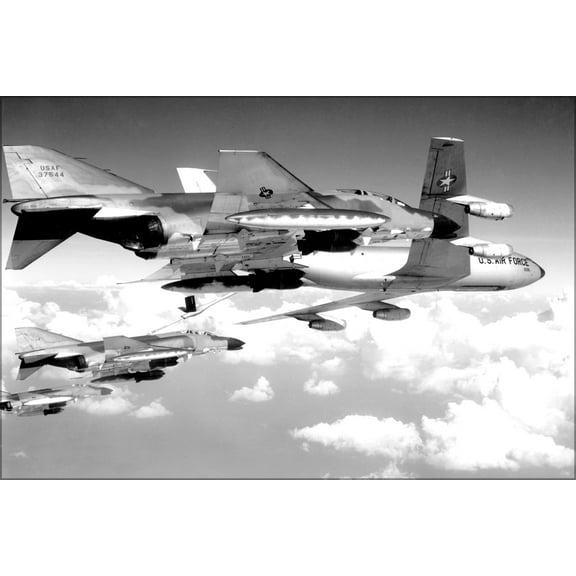 24"x36" Gallery Poster, Air Force F-4C Phantom II Boeing KC-135A Stratotanker 1966