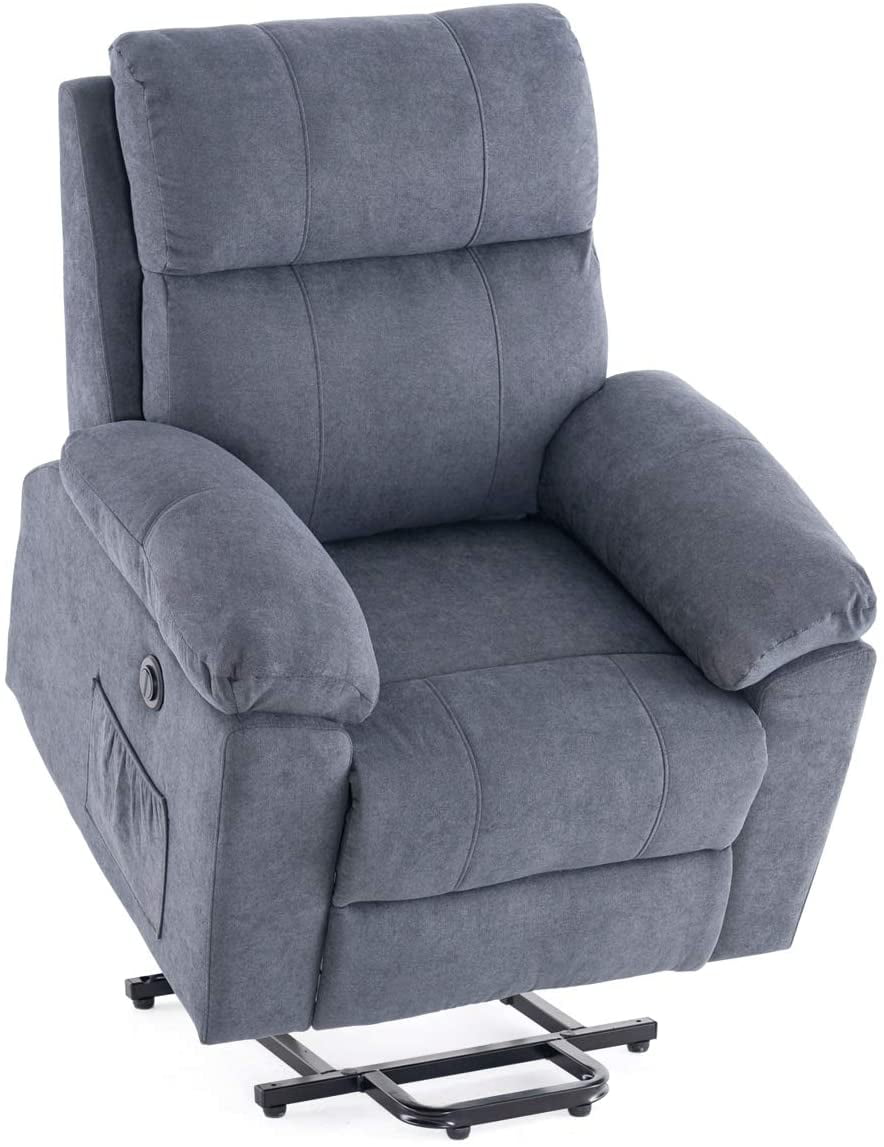 EROMMY Recliner Chair, Linen Fabric Recliner with Massage and Heat, Power Lift Chair Electric