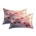 thumbnail image 2 of Dailycode Satin Pillow Case Standard Silk Pillow Cover for Hair and Skin Envelope Closure Pink Peach Blossoms 20"x26", 2 of 9