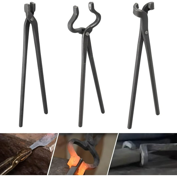 Blacksmith Tools Tongs Set Includes Flat Tongs, Bolt Tongs, Blade Tongs, For Forging, Making Knife, Tongs, Hammers Blacksmith Tools