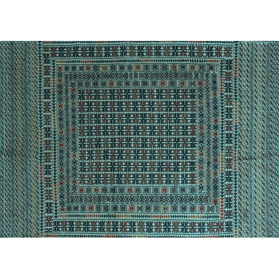 Ahgly Company Indoor Rectangle Persian Light Blue Traditional Area Rugs, 5' x 8'