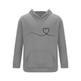 thumbnail image 4 of VBTAPA Heart Print Hoodie Tracksuit for Men 2 Piece Outfits Oversized Hooded Sweatshirt with Jogger Sweatpants Sets Matching Jogging Suits with Pockets Sales of Today Gray S, 4 of 6