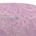 thumbnail image 2 of Leaves Pouf Cover with Zipper, Composition of Monochrome Foliage Design with Paisley Shapes and Blooming Flora, Soft Decorative Fabric Unstuffed Case, 30" W X 17.3" L, Lavender Beige, by Ambesonne, 2 of 3