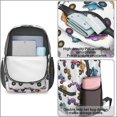 thumbnail image 4 of Monster Cartoon Truck White Pattern 17" School Backpacks for Teens,Waterproof Oxford Fabric,S-Shape Padded Straps for School,Travel,Hiking,Camping, 4 of 6