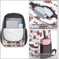 thumbnail image 4 of Football Bowtie Red Pattern 17" Waterproof Oxford School Backpacks for Teens, S-Shape Padded Straps, for School, Travel, Hiking, Camping, 4 of 5