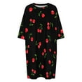 thumbnail image 4 of Cherry Sleepshirts For Sleeping Travels Loose Sleepdress Pajama Dress Soft Nightdress Sleepwear, 4 of 7