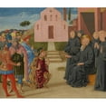 thumbnail image 2 of Benozzo Gozzoli 17x15 Gold Ornate Wood Frame and Double Matted Museum Art Print Titled - Totila Before Saint Benedict, 2 of 4