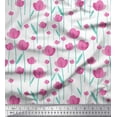 thumbnail image 1 of Soimoi Cotton Duck Fabric Leaves & Floral Clip Art Printed Craft Fabric by The Yard 42 Inch Wide, 1 of 3