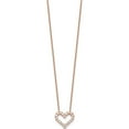 thumbnail image 3 of Sterling Silver Rose-Tone Cz Heart With 2In Ext. Necklace (18.5 X 14.9) Made In China qg5402-16.5, 3 of 6