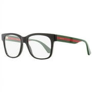 NEW GUCCI GG0342O 004 Black Eyeglasses with Green & Red Temples 56/18/150